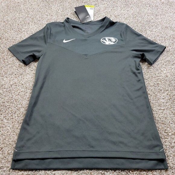 Nike Mizzou Tigers T-Shirt Womens Small V Neck Short Sleeve W Tags - Picture 1 of 8